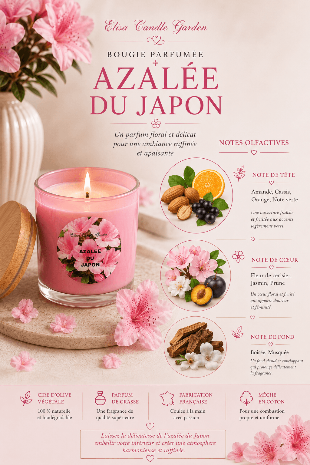 Bougie parfumée Azalée du Japon – Image 5