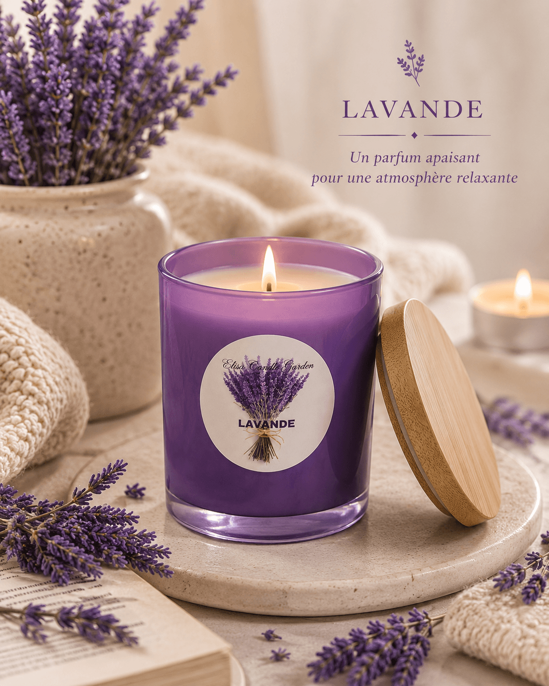 Bougie parfumée Lavande – Image 2