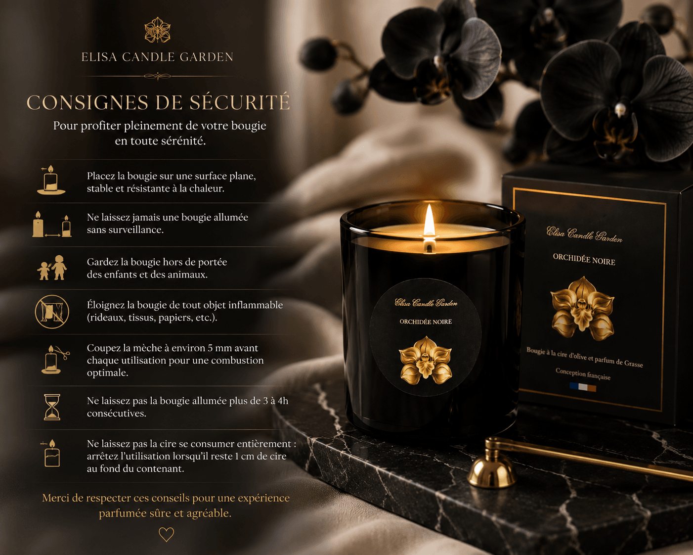 Bougie parfumée Orchidée Noire – Image 6