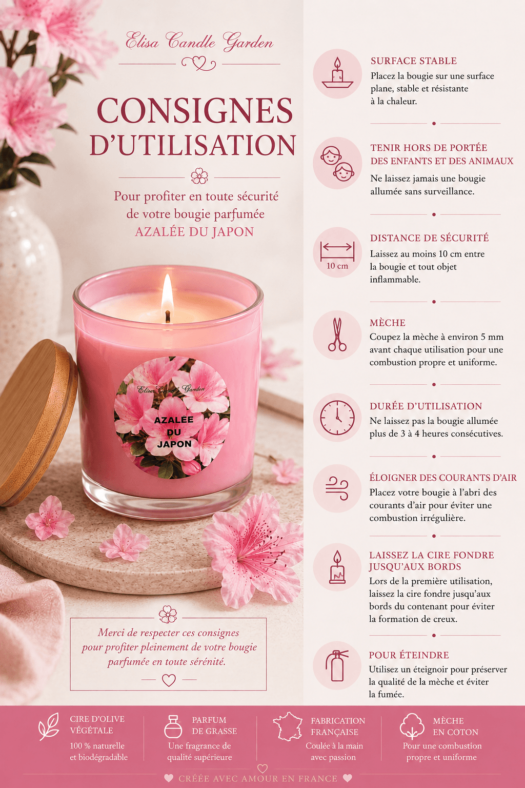 Bougie parfumée Azalée du Japon – Image 4