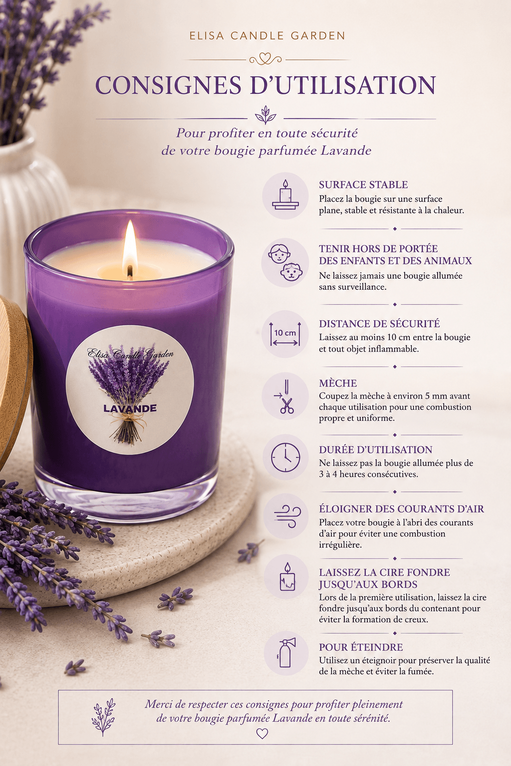 Bougie parfumée Lavande – Image 4