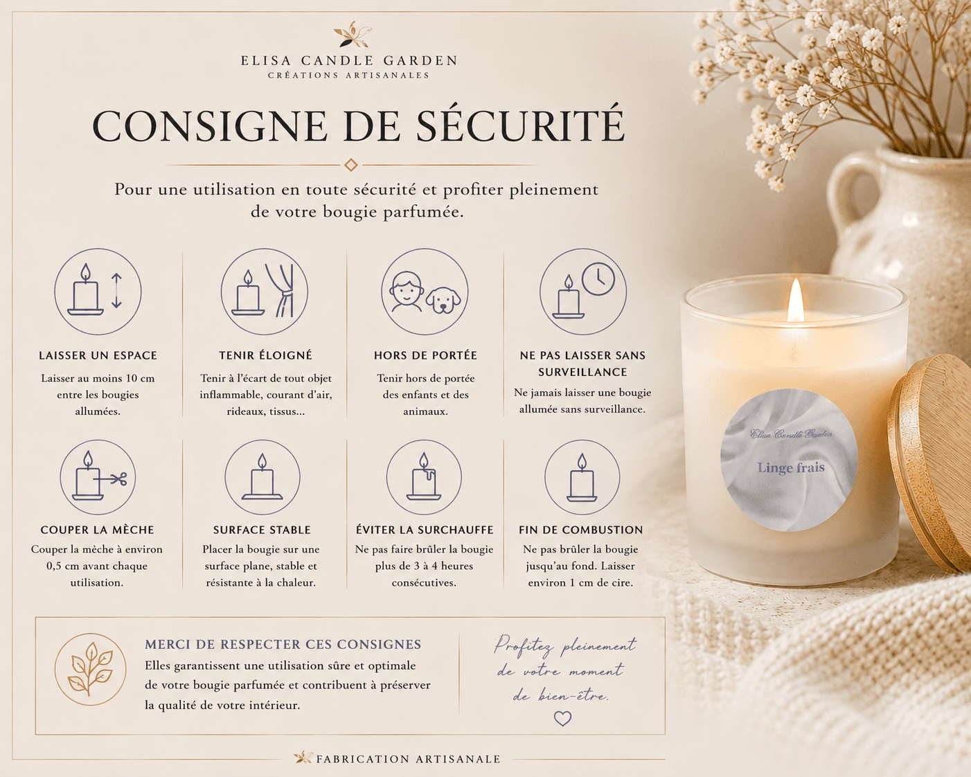 Bougie parfumée Linge Frais – Image 4